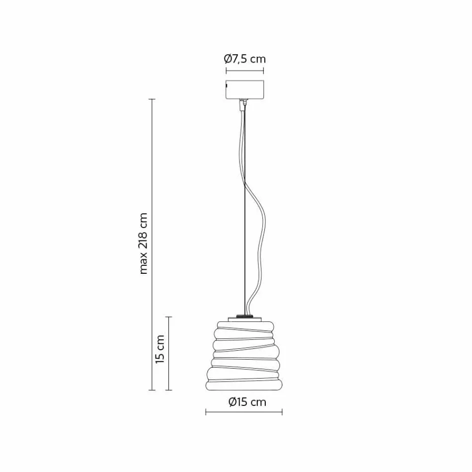 Ophængslampe i hvidt satinglas 3 dimensioner - blød Viadurini