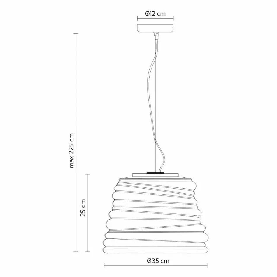 Ophængslampe i hvidt satinglas 3 dimensioner - blød Viadurini