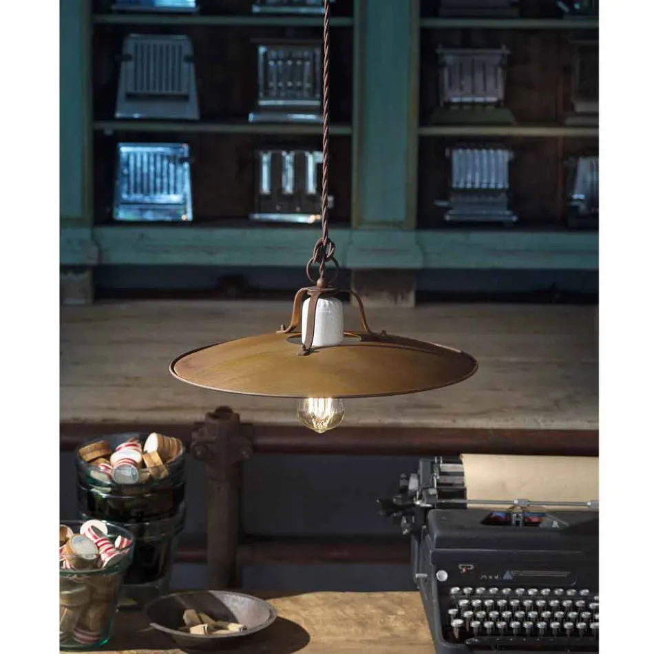 Hængende lampe Ferroluce håndværk industriel stil Viadurini