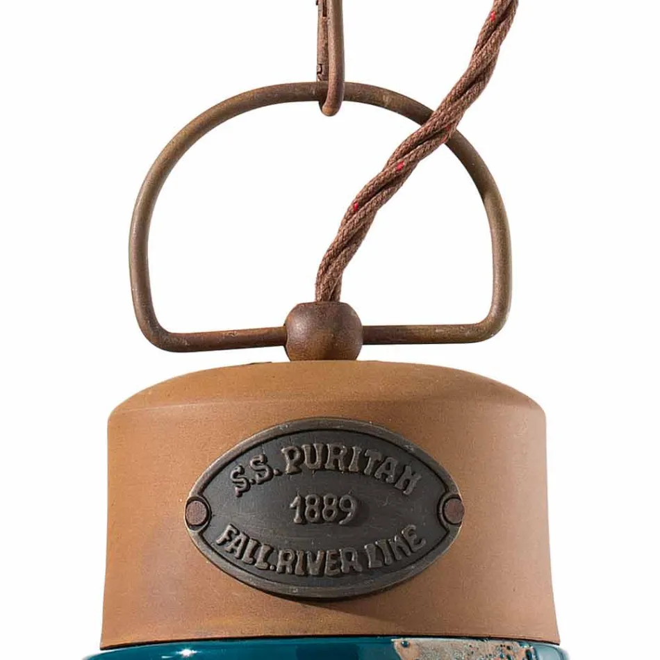 Hængende lampe industrielle stil keramik og jern Stephanie Viadurini