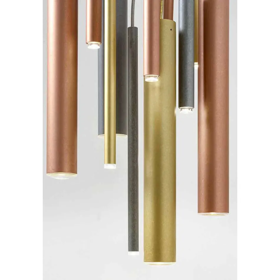 Moderne rørformet ophængslampe med fleksibelt kabel - Tubò Aldo Bernardi Viadurini