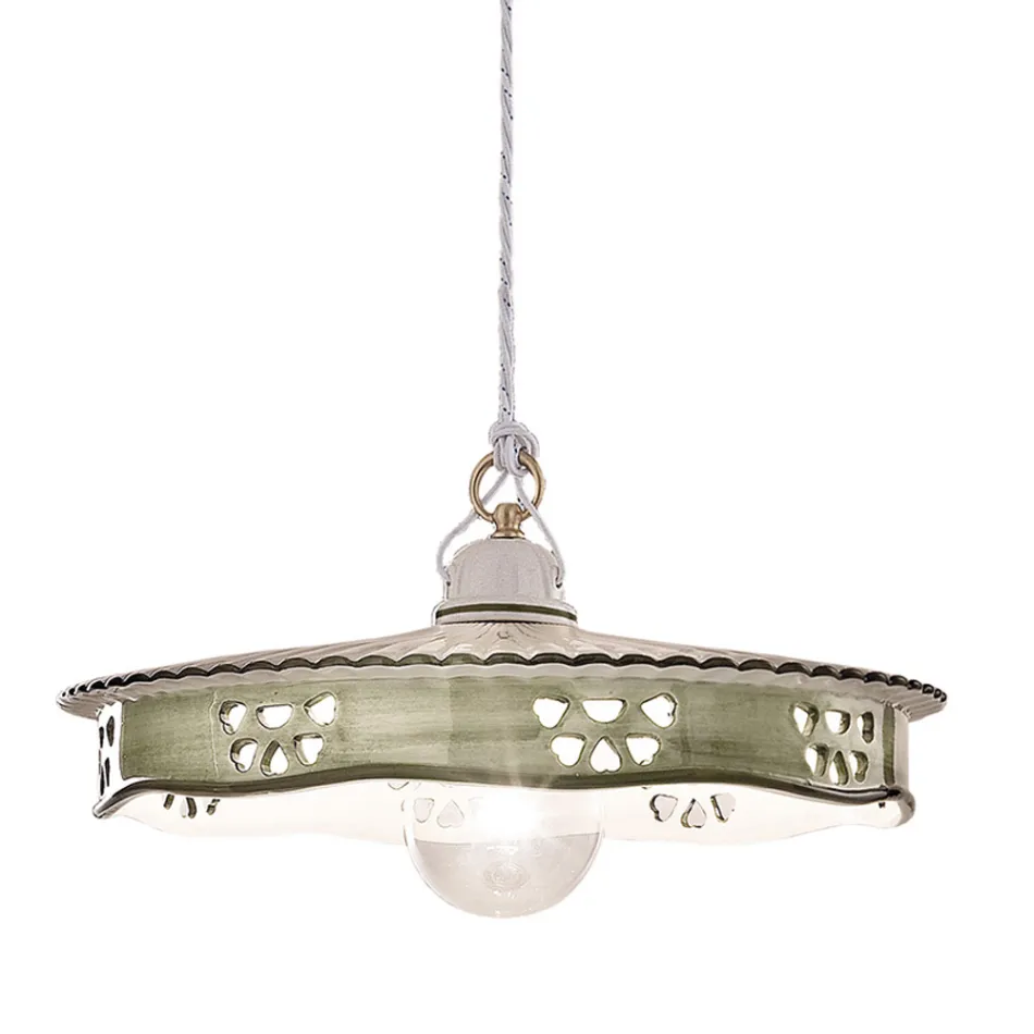 Vintage keramik og håndlavet jern vedhæng - Alessandria Viadurini