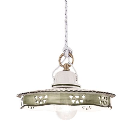 Vintage keramik og håndlavet jern vedhæng - Alessandria Viadurini