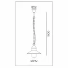 Vintage ophængslampe i messing og kobber med kæde - Borgo af Il Fanale Viadurini