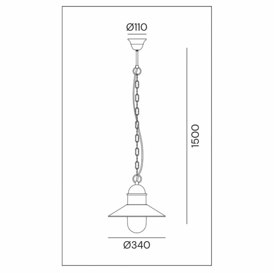 Vintage ophængslampe i messing og kobber med kæde - Borgo af Il Fanale Viadurini