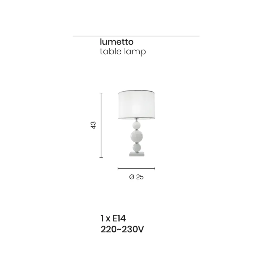 Klassisk støttelampe i italiensk håndværksglas og metal - Memore Viadurini