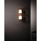 Artisan væglampe i sort jern med 2 lampeskærme Made in Italy - Tower Viadurini