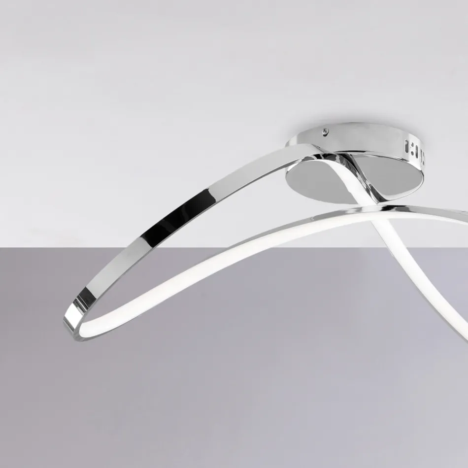 Håndlavet lampe i glas og metal, ideel til stuer og soveværelser – Apollo Viadurini