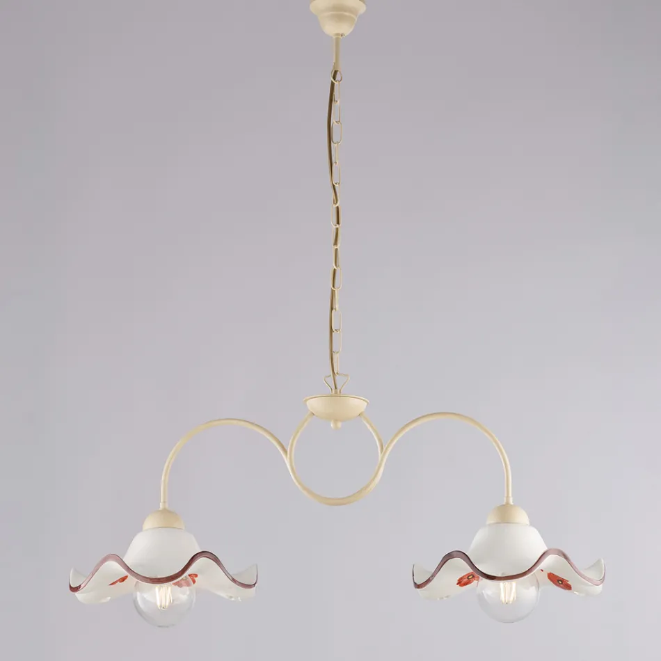 Håndlavet lampe i glas og metal, fremstillet i Italien til stue og soveværelse - Merope Viadurini