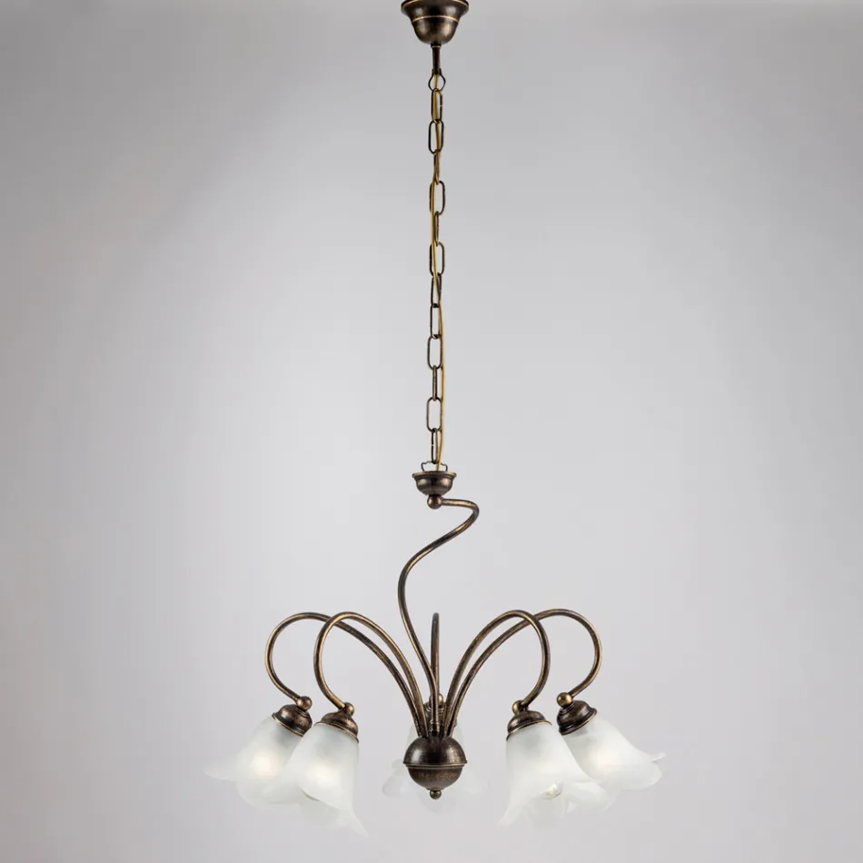 Håndlavet lampe i glas og metal til raffinerede rum – Cometa Viadurini