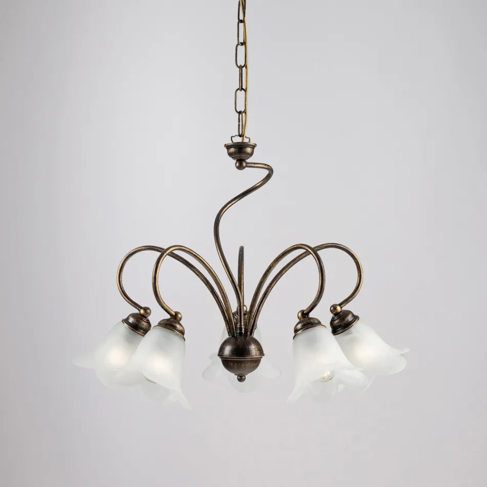 Håndlavet lampe i glas og metal til raffinerede rum – Cometa Viadurini