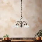 Håndlavet lampe i glas og metal til raffinerede rum – Cometa Viadurini