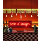 Cylindrisk ophængslampe farvet keramik fremstillet i Italien - Ferroluce Pi Viadurini