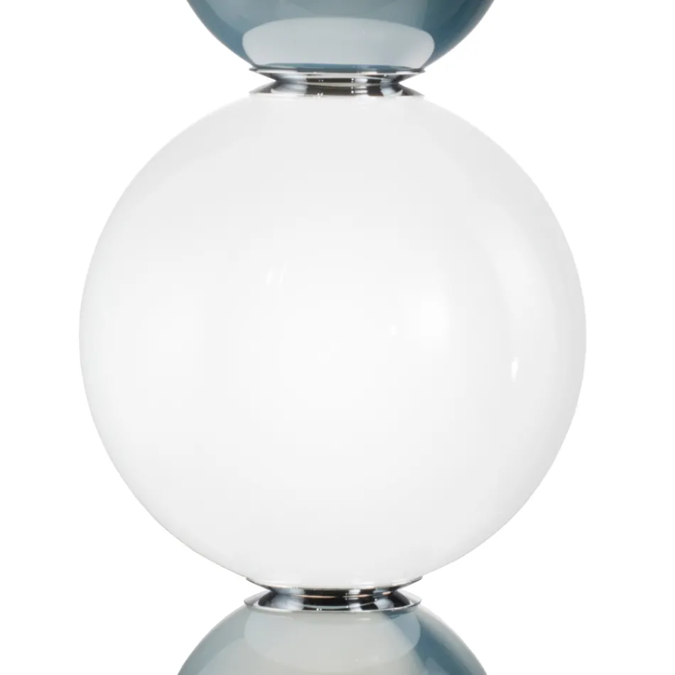 Bordlampe med tre lyskilder i glas og metal, fremstillet i Italien - Lumira Viadurini