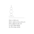 Bordlampe med tre lyskilder i glas og metal, fremstillet i Italien - Lumira Viadurini