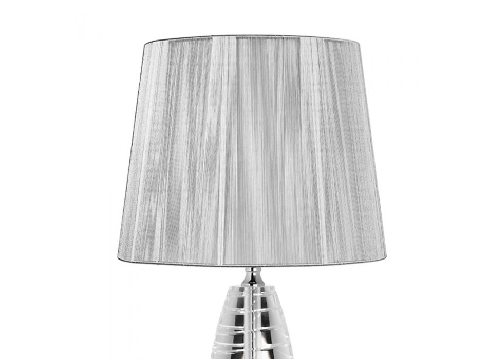 Klassisk krystal bordlampe og luksus firkantet lampeskærm - Squilla Viadurini