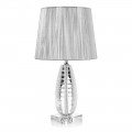 Klassisk krystal bordlampe og luksus firkantet lampeskærm - Squilla