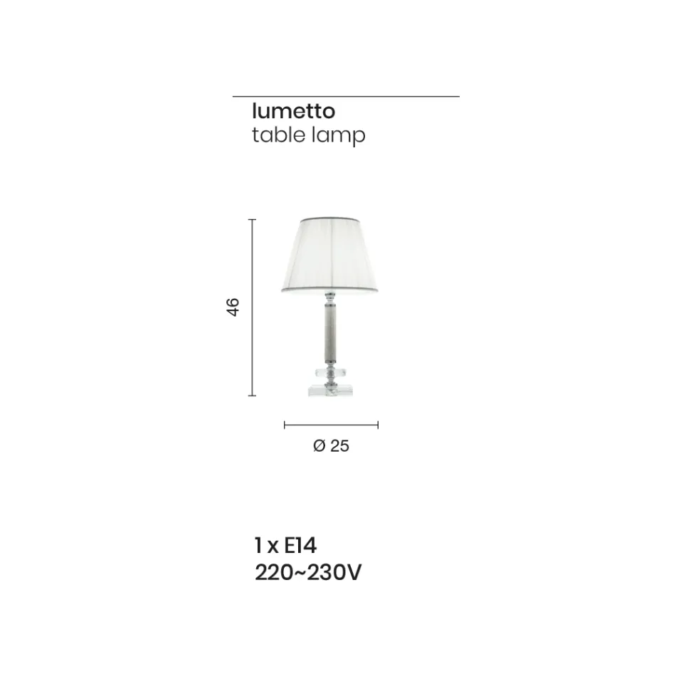 Klassisk støttelampe i guldmetal, krystal og lampeskærm - Similo Viadurini