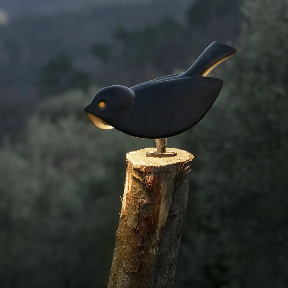 Bordlampe i emaljeret toscansk majolica Made in Italy - Uccellino Viadurini