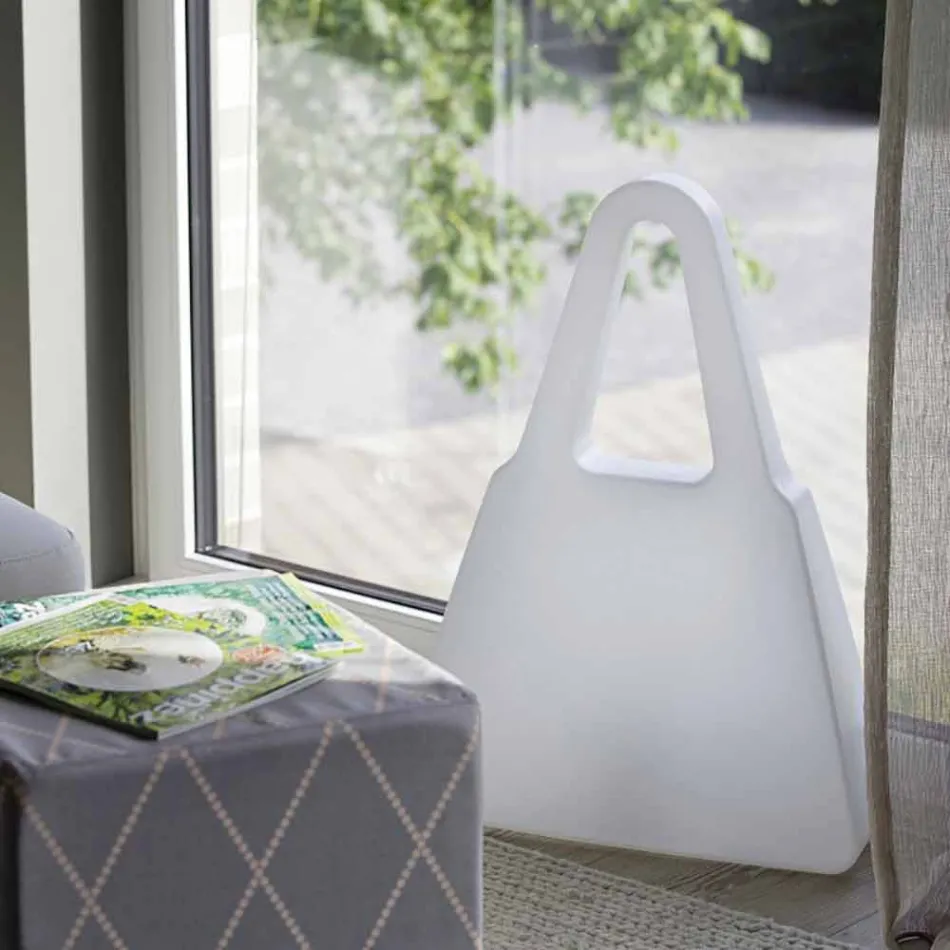 Bordlampe i hvid plastik af moderne design til indendørs - Borsastar Viadurini