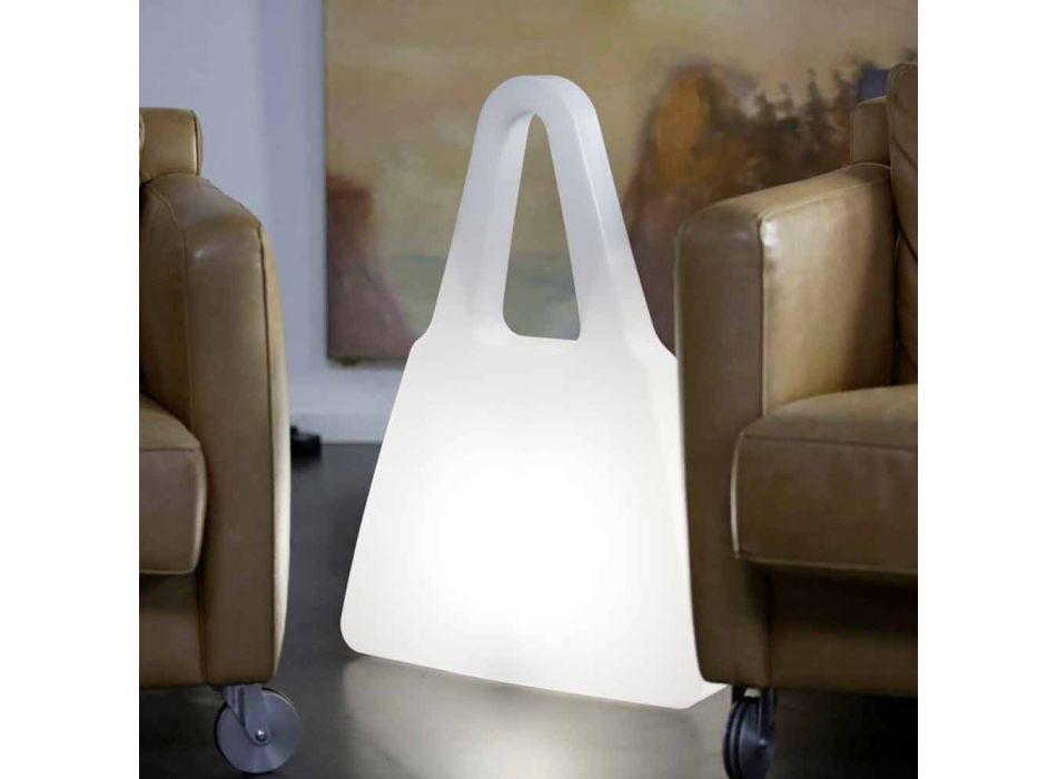 Bordlampe i hvid plastik af moderne design til indendørs - Borsastar Viadurini
