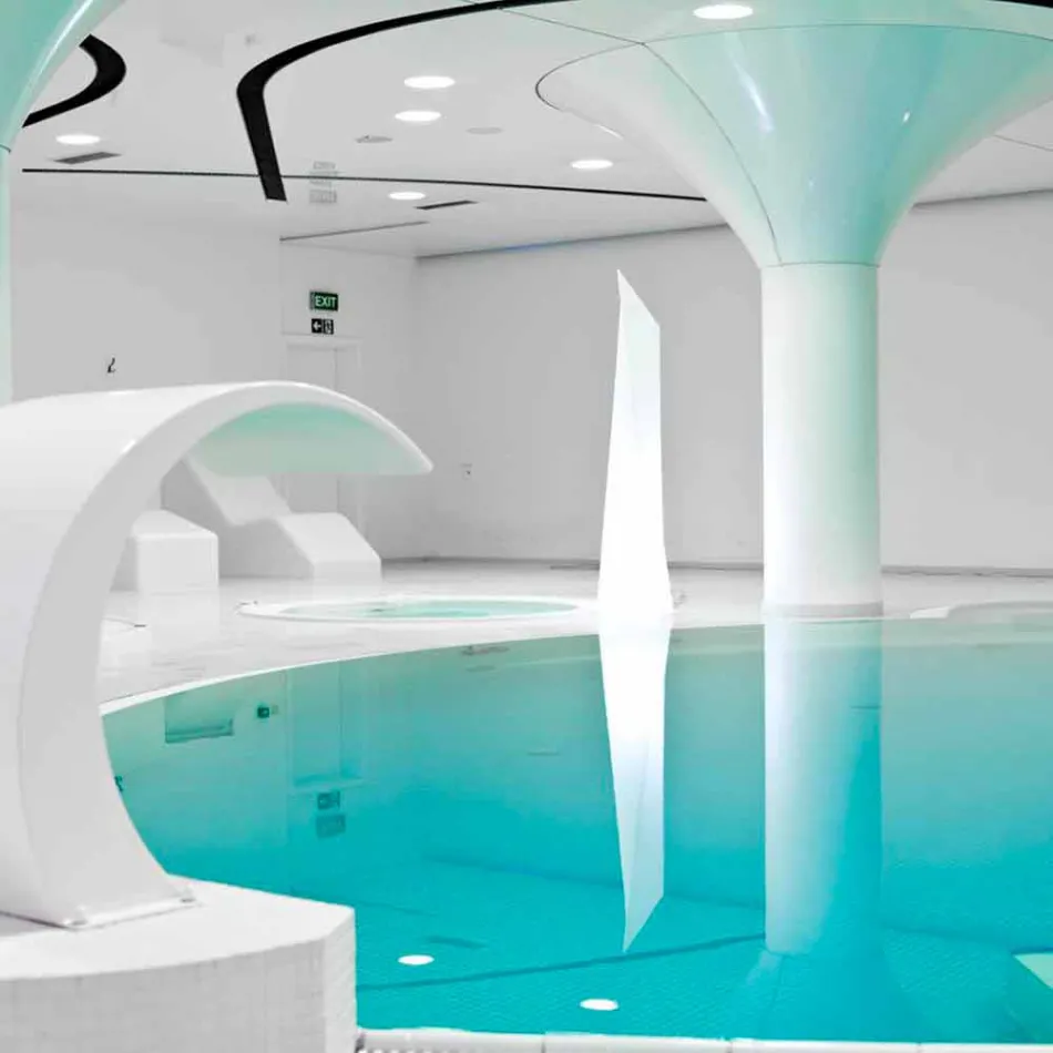 Prisma udendørs lampe Slide Manhattan lysende hvid lavet i Italien Viadurini