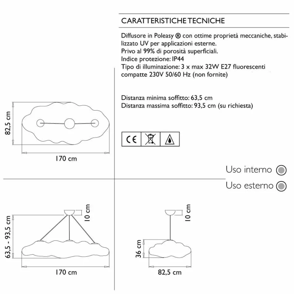 Udendørslampe i polyethylen - Nefos fra Myyour Viadurini