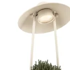 Udendørslampe med plantekasse i ler, aluminium og messing - Cappello Viadurini