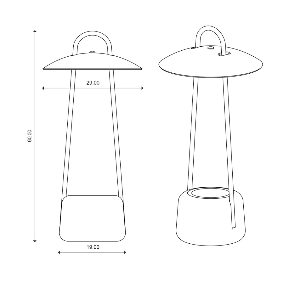 Udendørslampe med plantekasse i ler, aluminium og messing - Cappello Viadurini