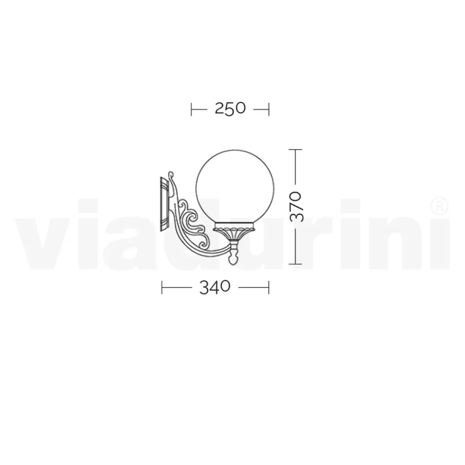 Udendørslampe i aluminium med opal akrylkugle - Trovaantracit Viadurini