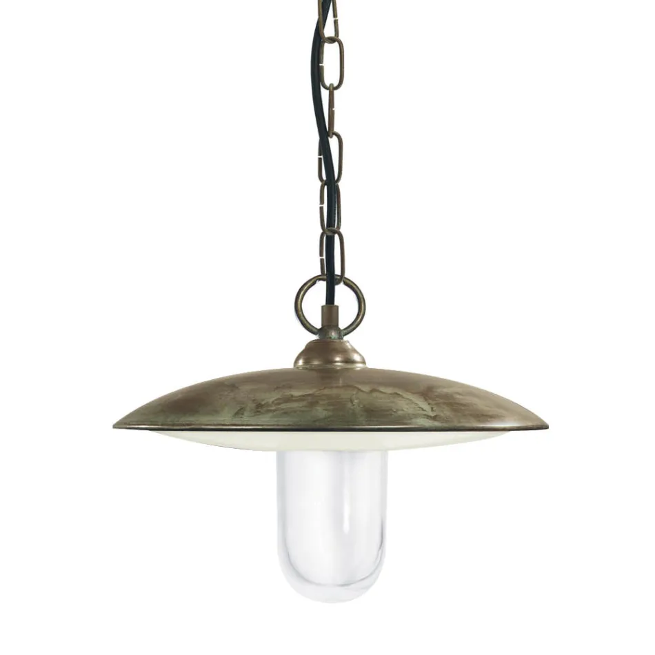 Udendørslampe i messing, glas og IP44 fremstillet i Italien - Drago Viadurini