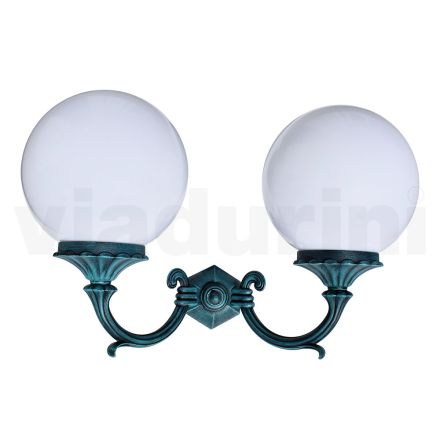 Havelampe med 2 akryllys og aluminiumskonstruktion - Trovanero Viadurini