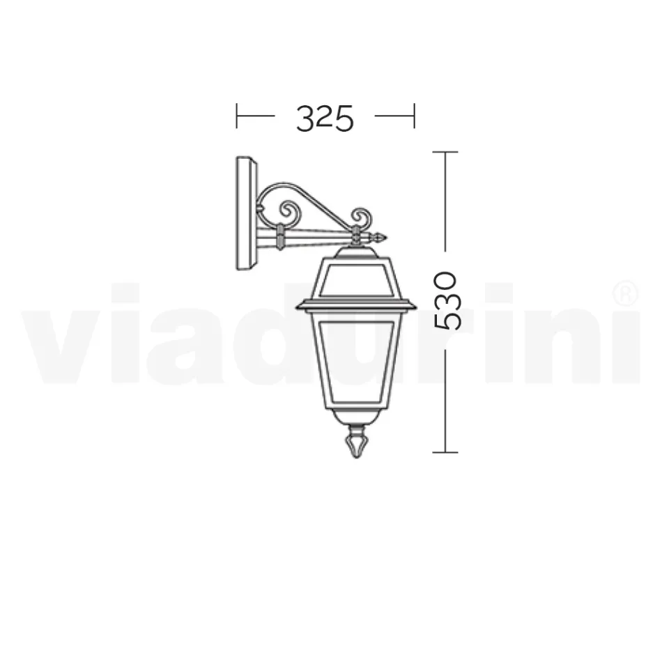 Havelampe i antracit aluminium og sandblæst glas - Elric Viadurini