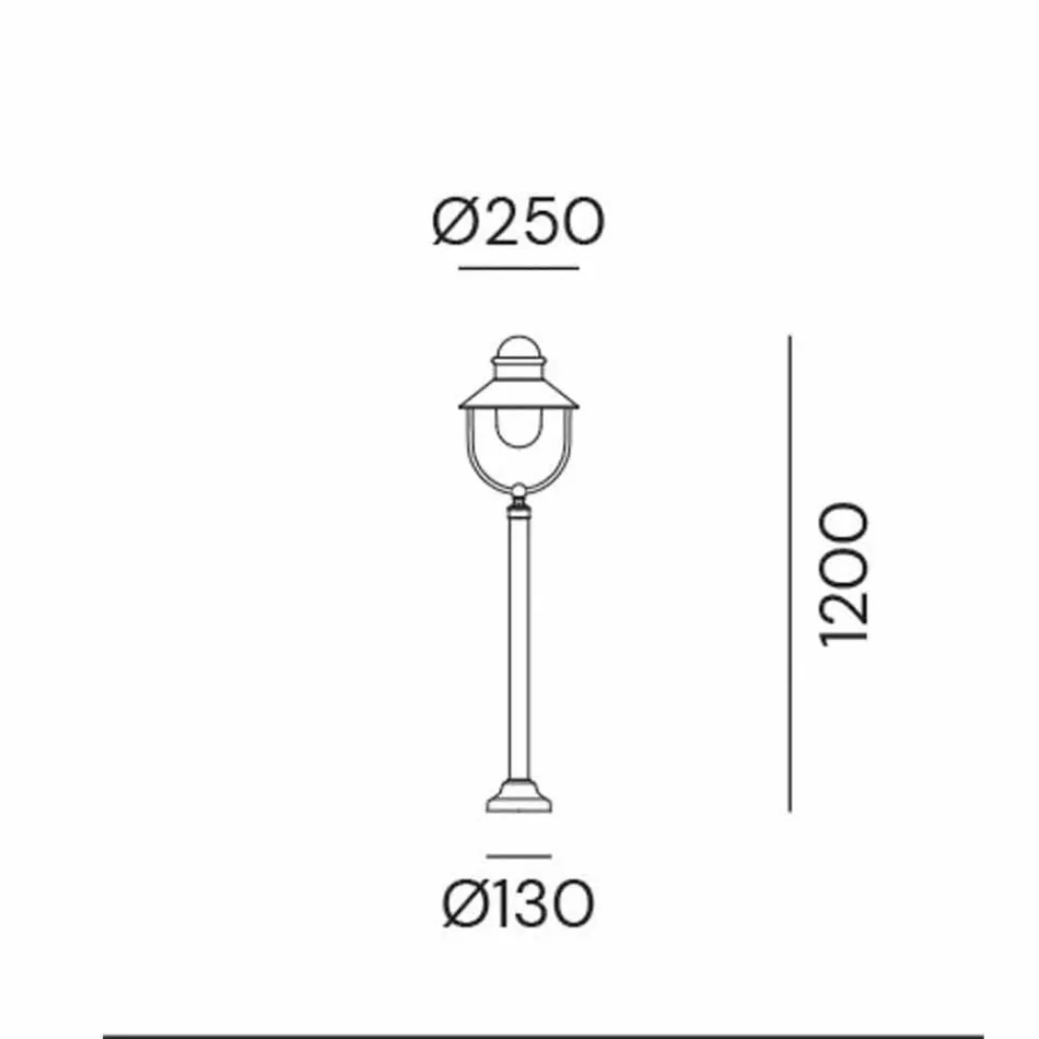 Havelampe Lamppost Vintage messing og kobber 3 størrelser - Borgo af Il Fanale Viadurini