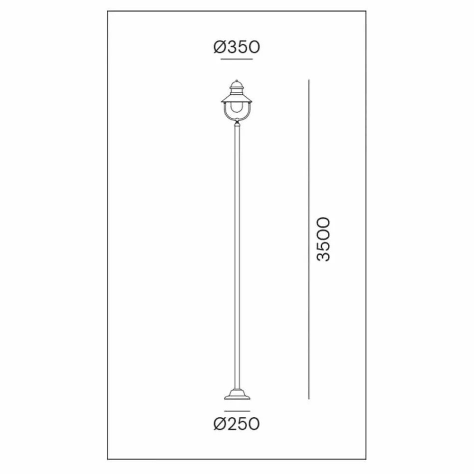 Havelampe Lamppost Vintage messing og kobber 3 størrelser - Borgo af Il Fanale Viadurini