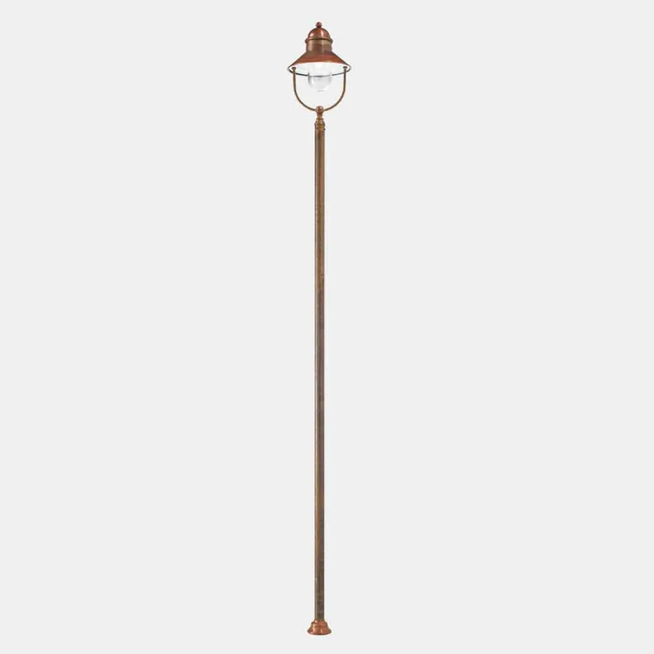 Havelampe Lamppost Vintage messing og kobber 3 størrelser - Borgo af Il Fanale Viadurini