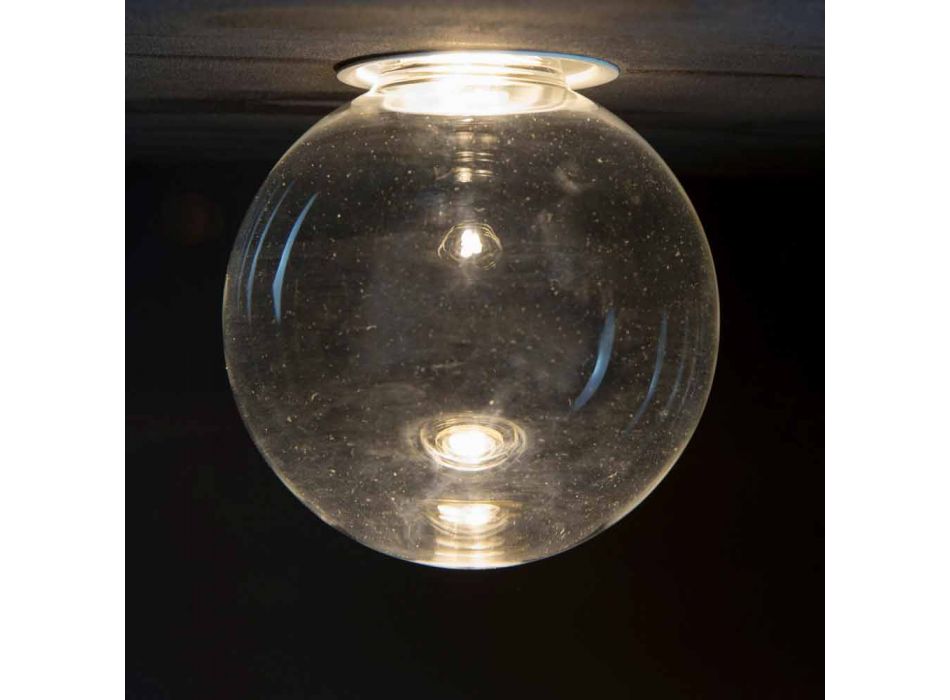 Aluminiumindbygget lampe med dekorativt glas Fremstillet i Italien - Ampolla Viadurini