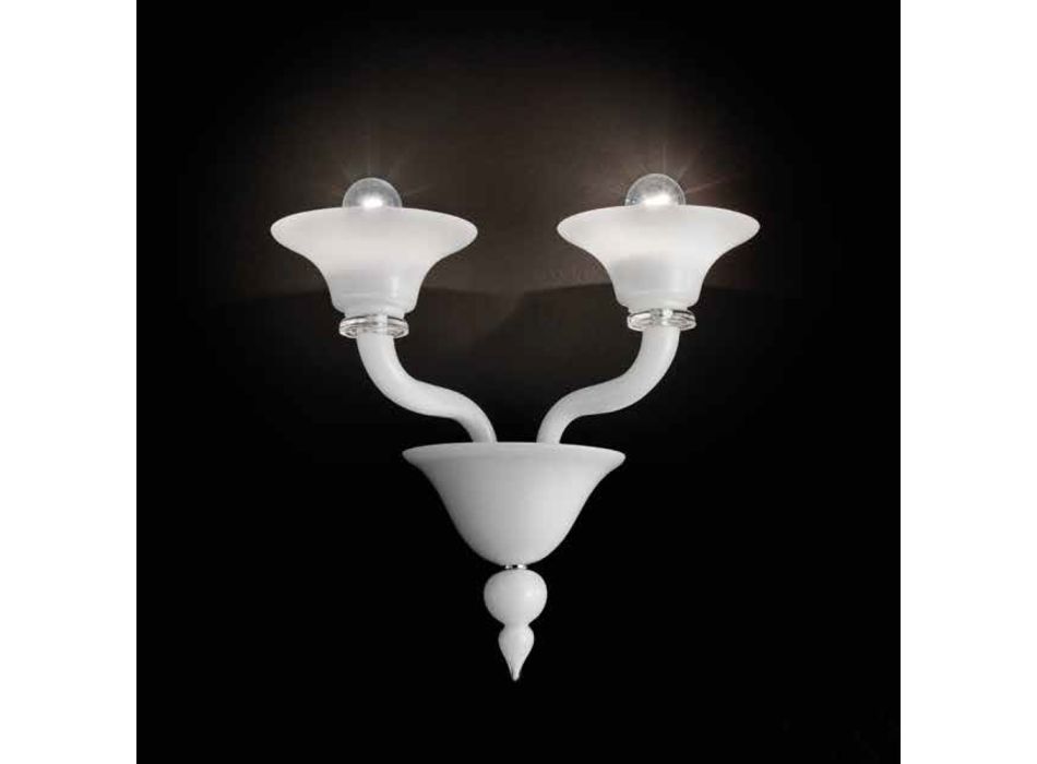 Væglampe med 2 lys i håndlavet Venedig glas - Ismail Viadurini