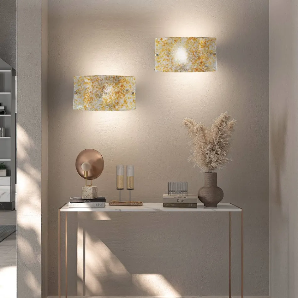 Håndlavet væglampe i blæst og dekoreret venetiansk glas - Mary Viadurini