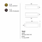 Lampe design mur af messing og rustfrit Ø35xh.10xsp.9 cm Harya Viadurini