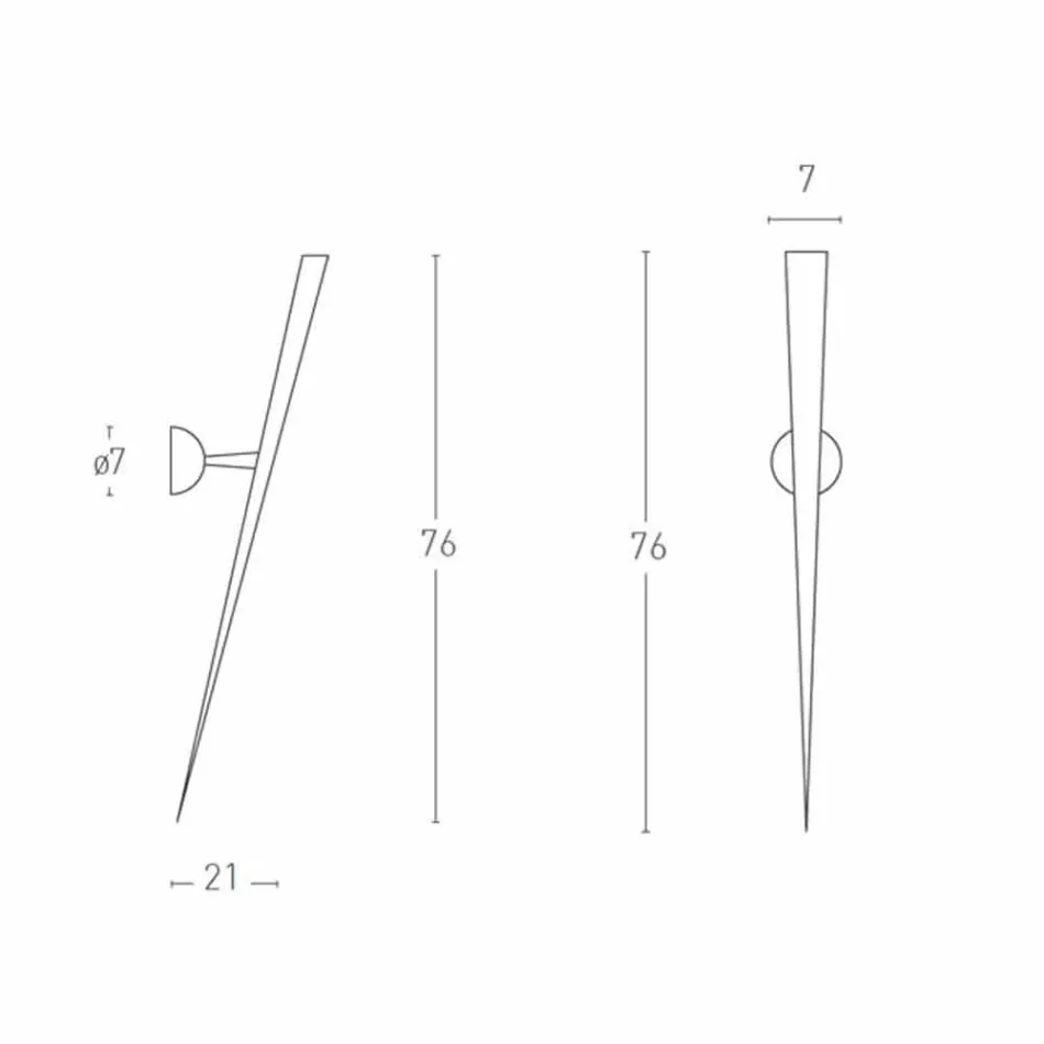 Væglampe i malet metal med integreret LED Made in Italy - Throne Viadurini