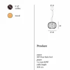 moderne væglampe Steel Ø48xh.40xL.cavo100 cm Beren Viadurini