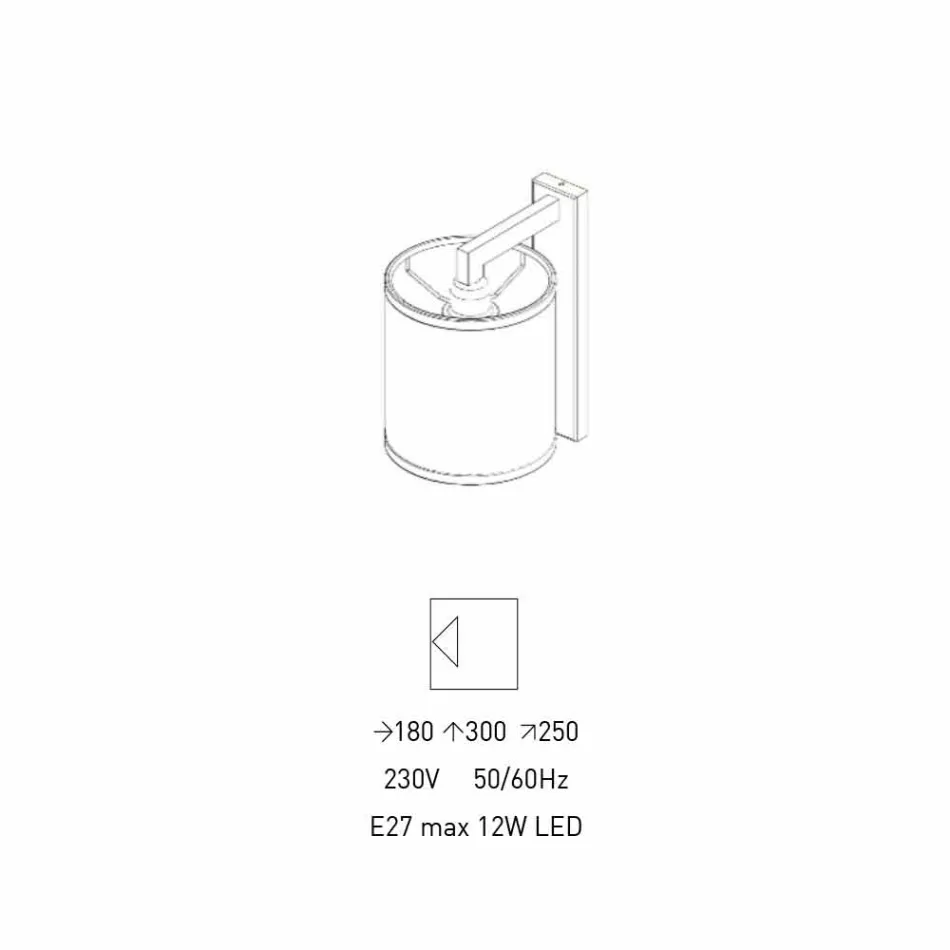 Moderne metalvæglampe med høreskærm lavet i Italien - Bali Viadurini