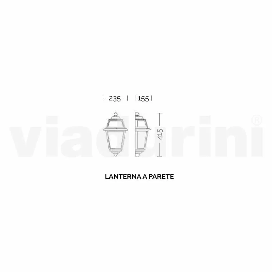 Væglampe til klassisk udendørs lavet i Italien, Kristel aluminium Viadurini