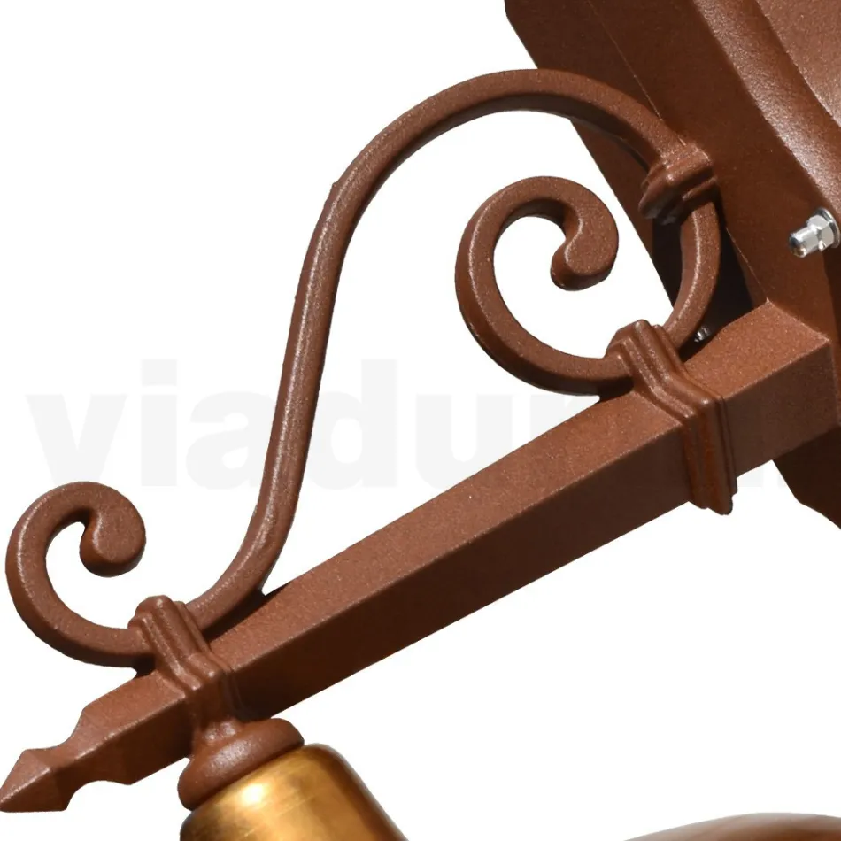 Udendørs væglampe i aluminium og messing Fremstillet i Italien - Adela Viadurini