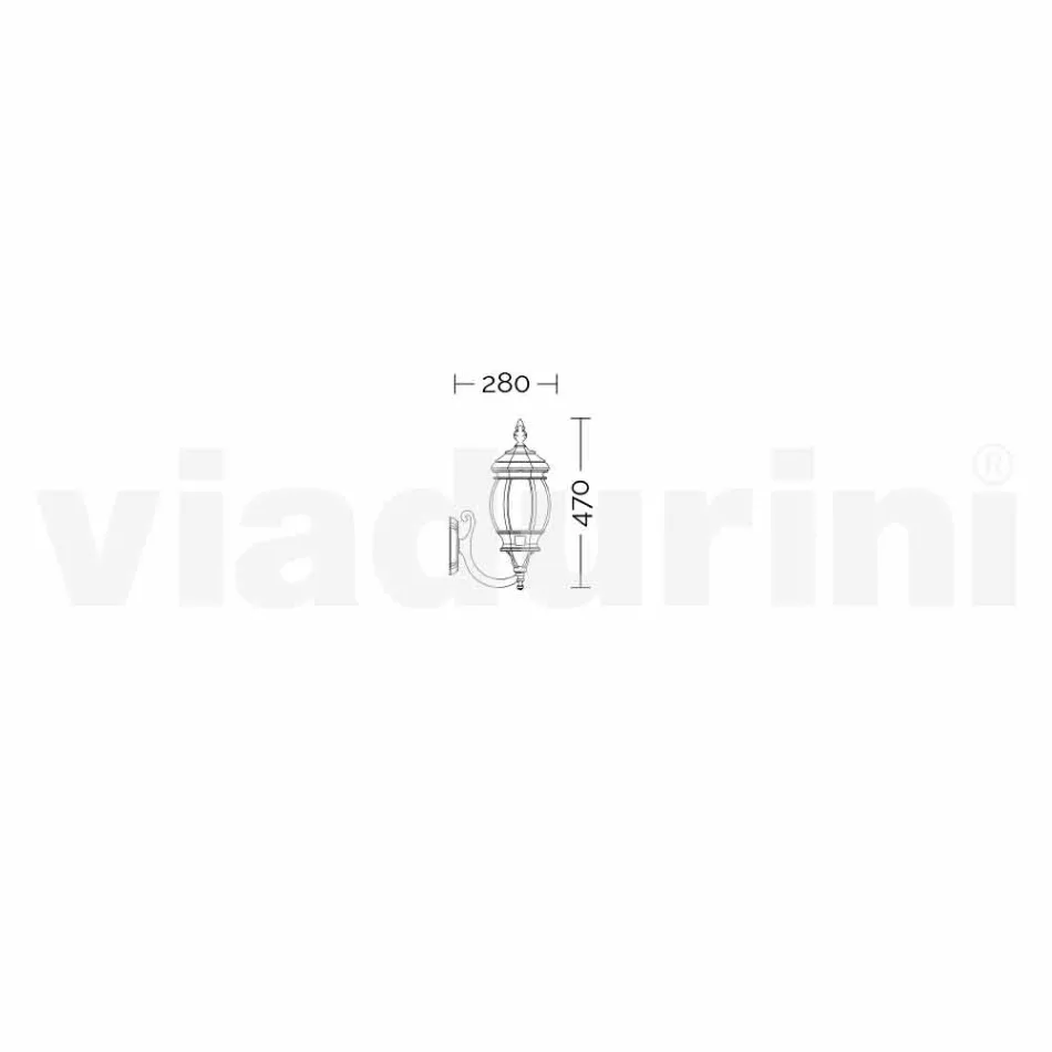 Udendørs væglampe i aluminium produceret i Italien, Anika Viadurini