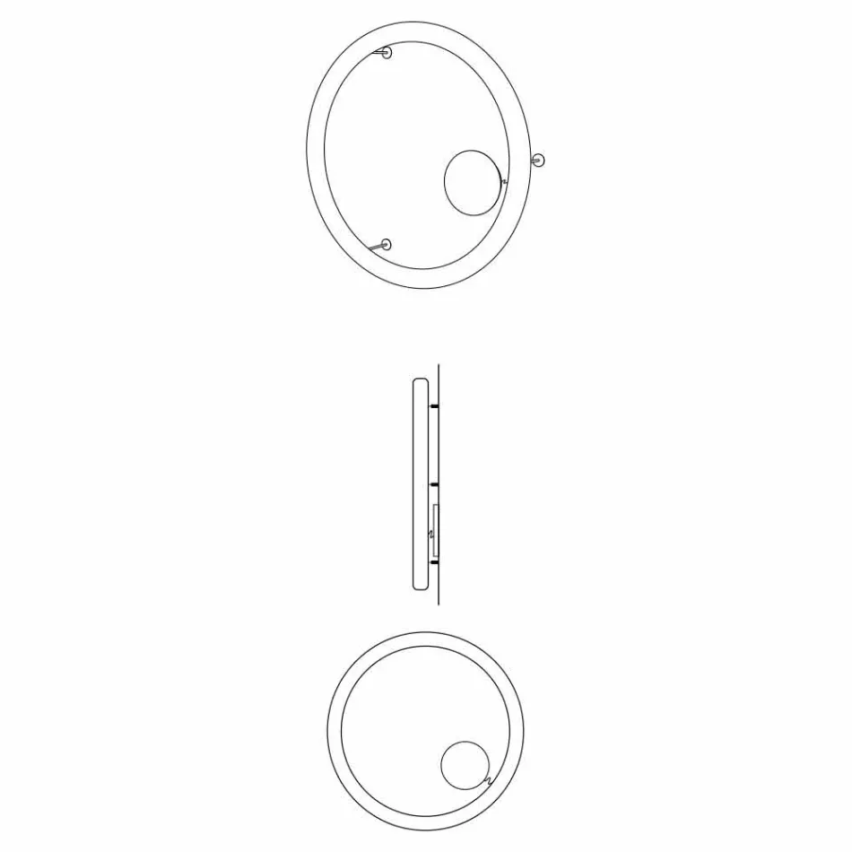 Moderne rund væglampe i polyethylen Made in Italy - Slide Giotto Viadurini