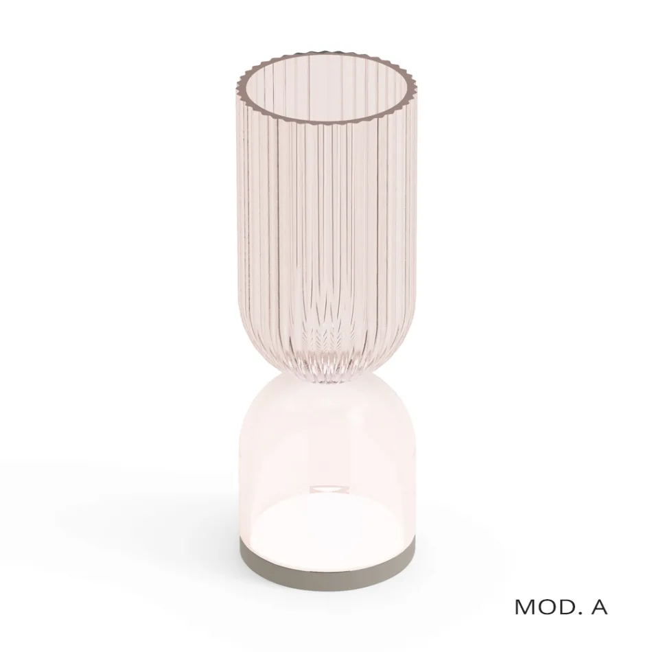 Bordlampe / Vase i polymethylmethacrylat i 2 farver - Lucis Viadurini