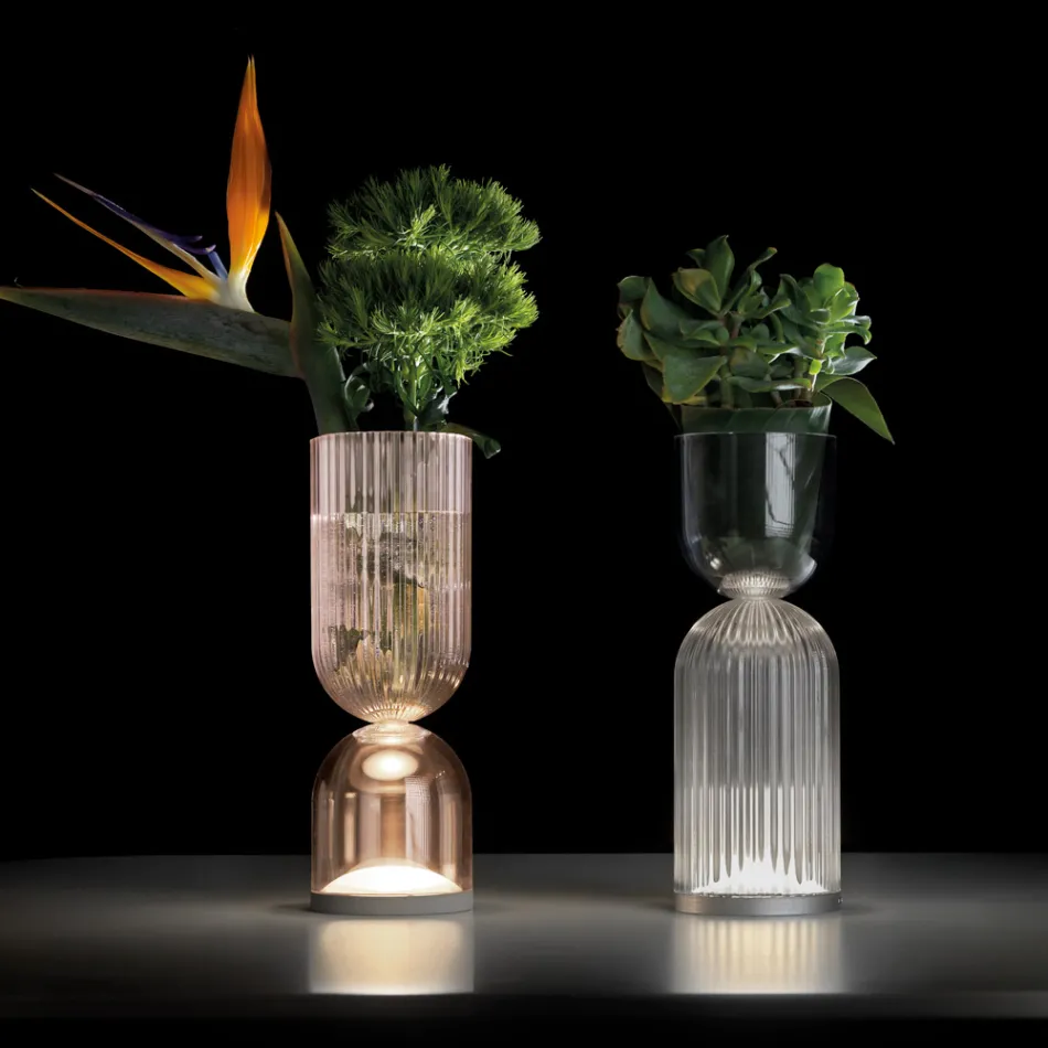 Bordlampe / Vase i polymethylmethacrylat i 2 farver - Lucis Viadurini