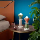 Høj keramisk bordlampe i 2 farver Made in Italy - Berimbau Viadurini